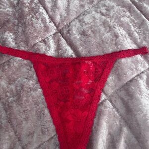 Pink red laces panties thong style
